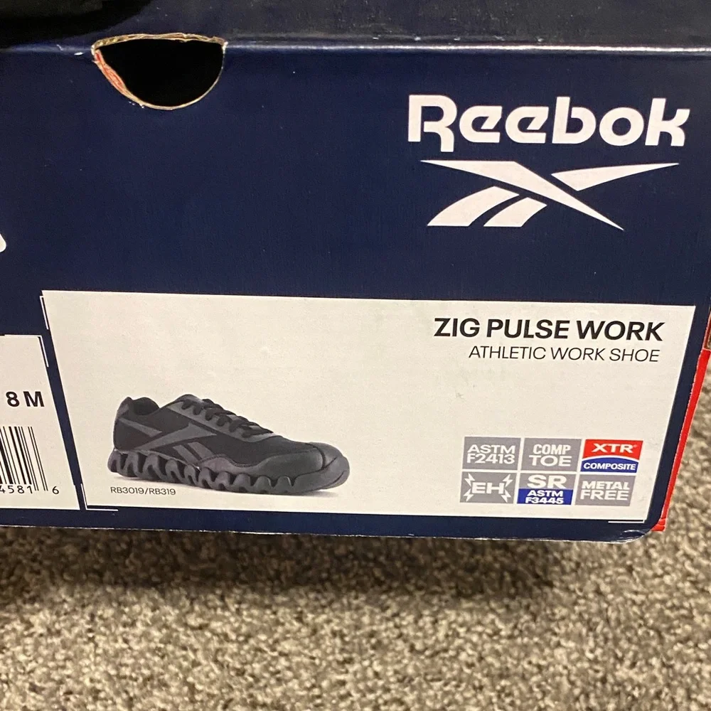 Excellent Condition Reebok Black Zig Pulse Work Women’s  Sneakers 8
